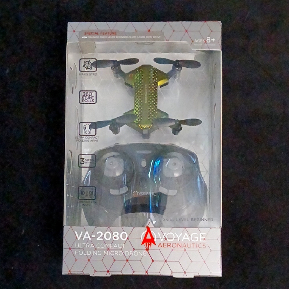 VA-2080 Ultra Compact Folding Micro Drone - Green and Black